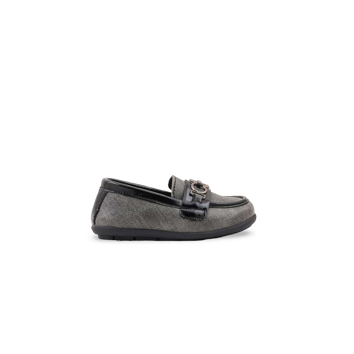 Boys Grey Formal Moccasin KD8499