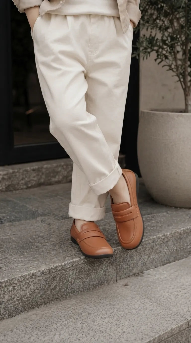 Boys Mustard Formal Moccasin KD8502