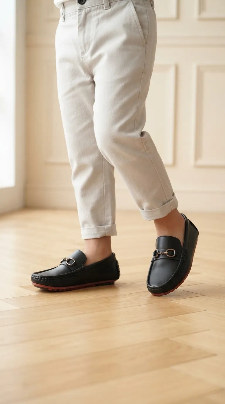 Boys Black Formal Moccasin KD8510
