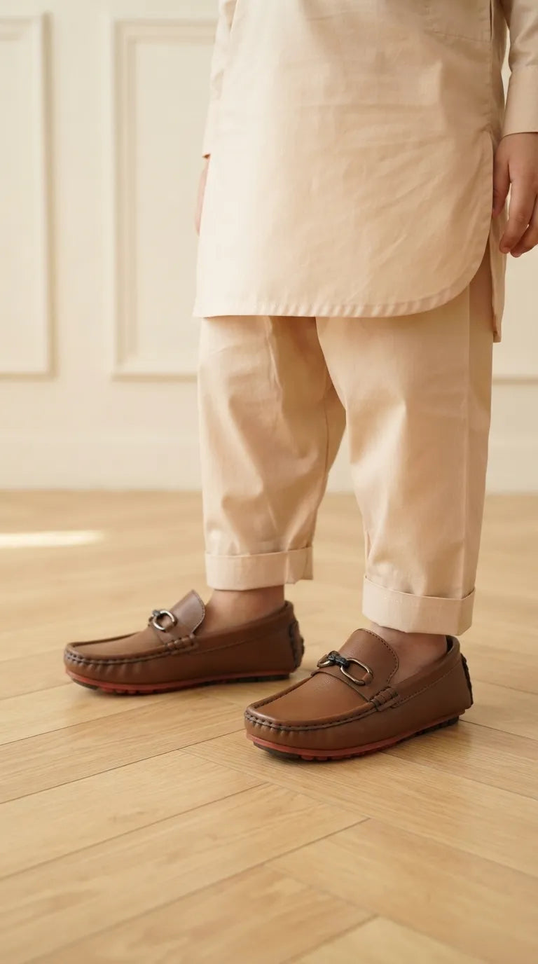Boys Mustard Formal Moccasin KD8510