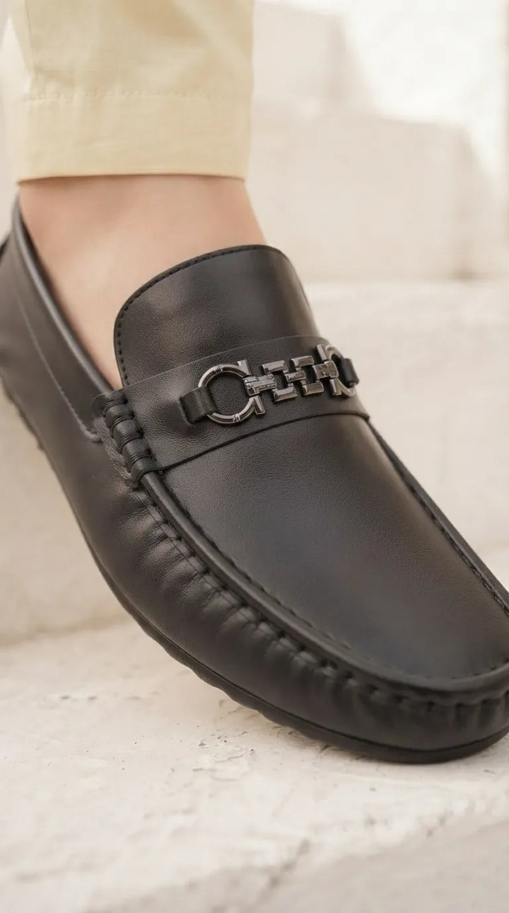 Boys Black Formal Moccasin KD8511