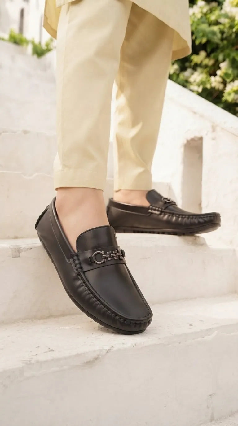 Boys Black Formal Moccasin KD8511