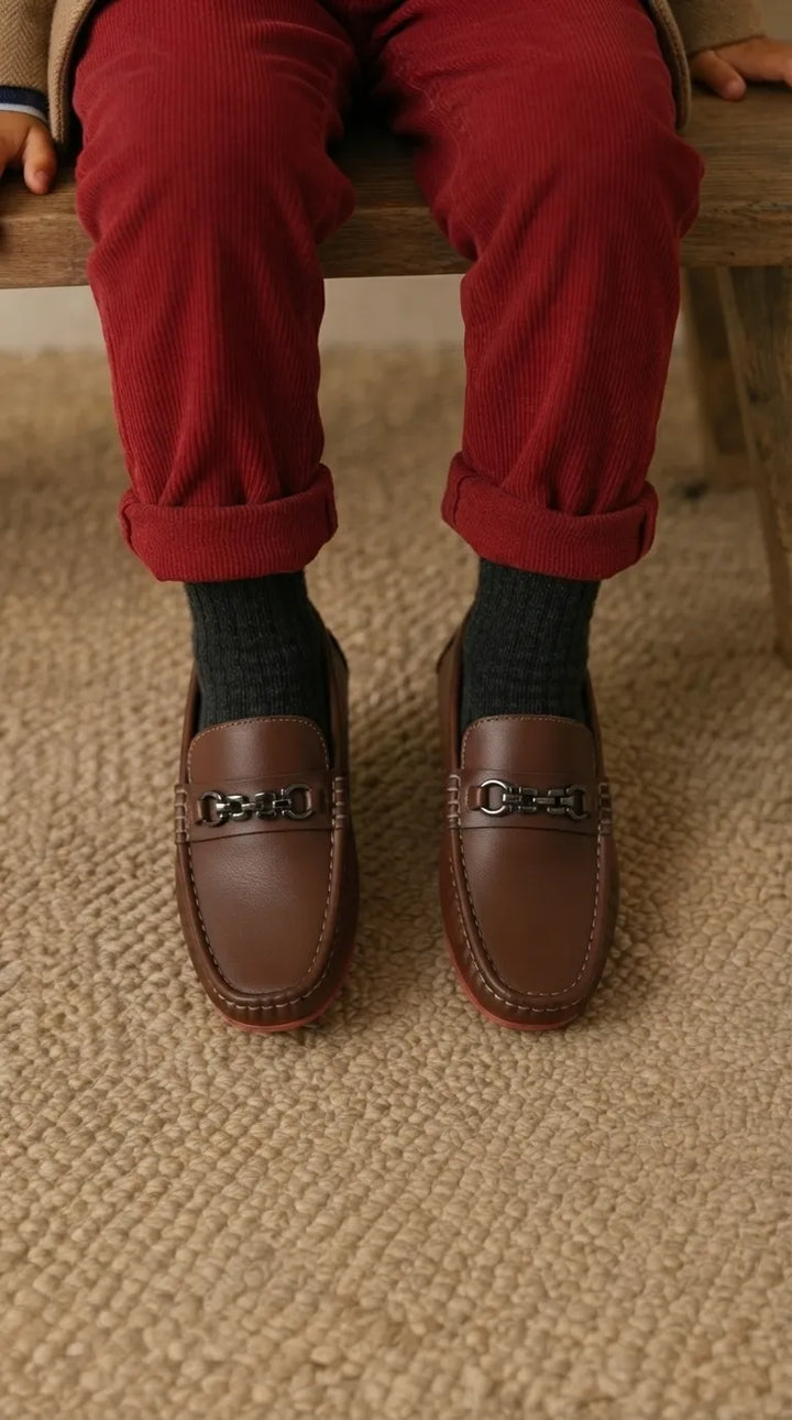 Boys Brown Formal Moccasin KD8511