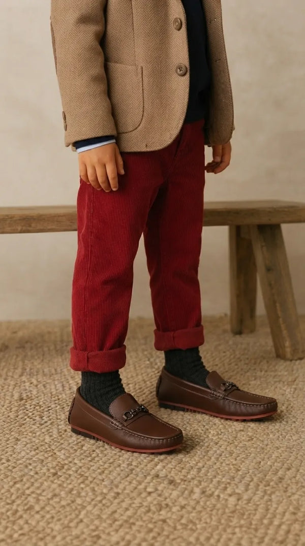 Boys Brown Formal Moccasin KD8511
