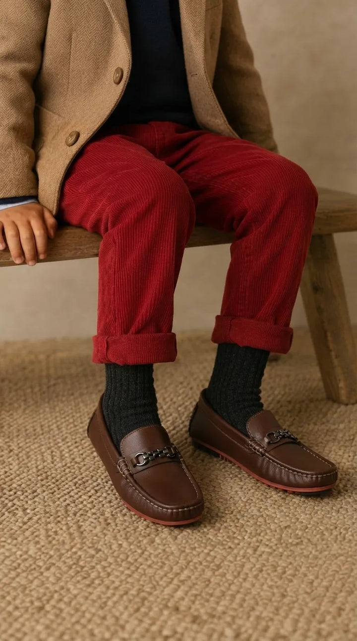 Boys Brown Formal Moccasin KD8511