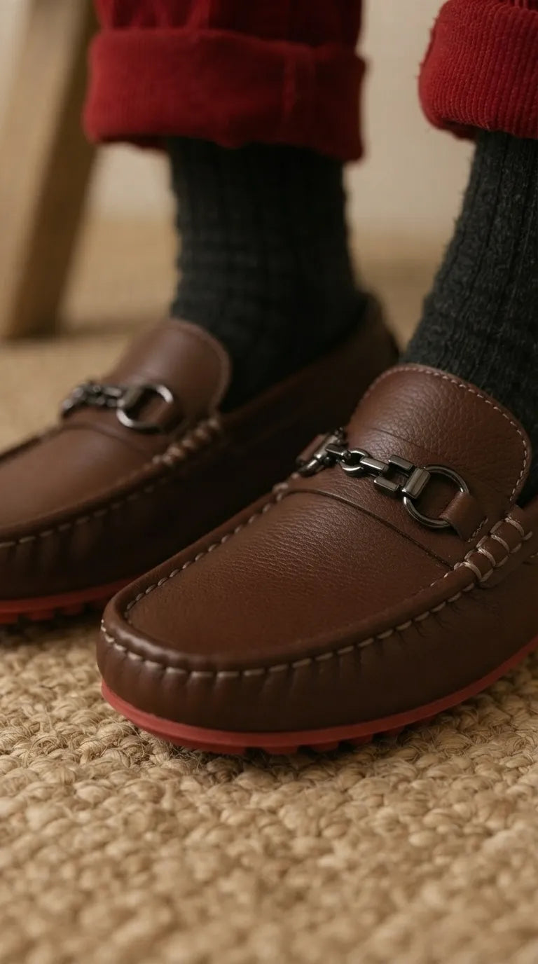 Boys Brown Formal Moccasin KD8511