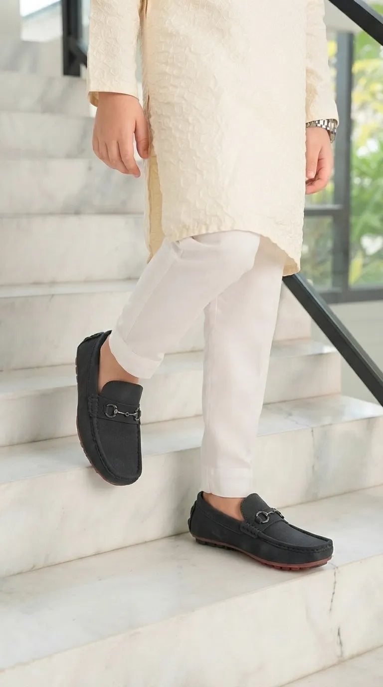 Boys Black Formal Moccasin KD8512