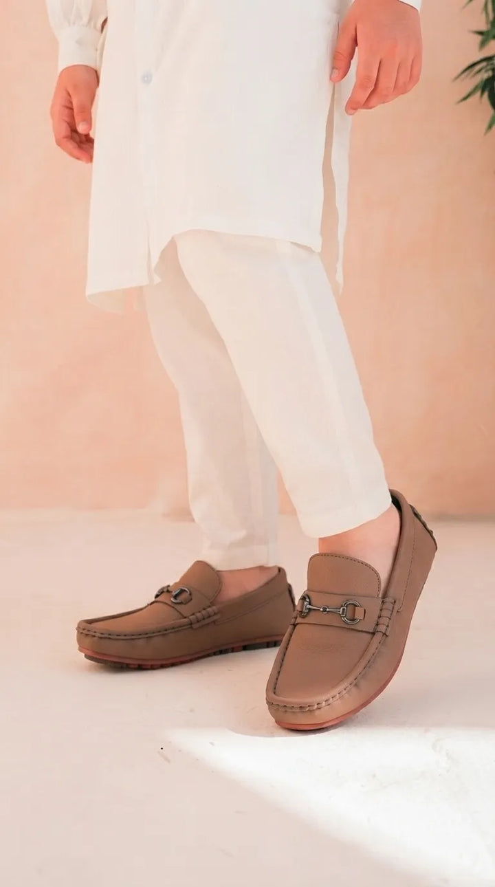 Boys Tan Formal Moccasin KD8512