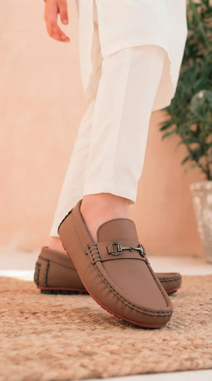 Boys Tan Formal Moccasin KD8512
