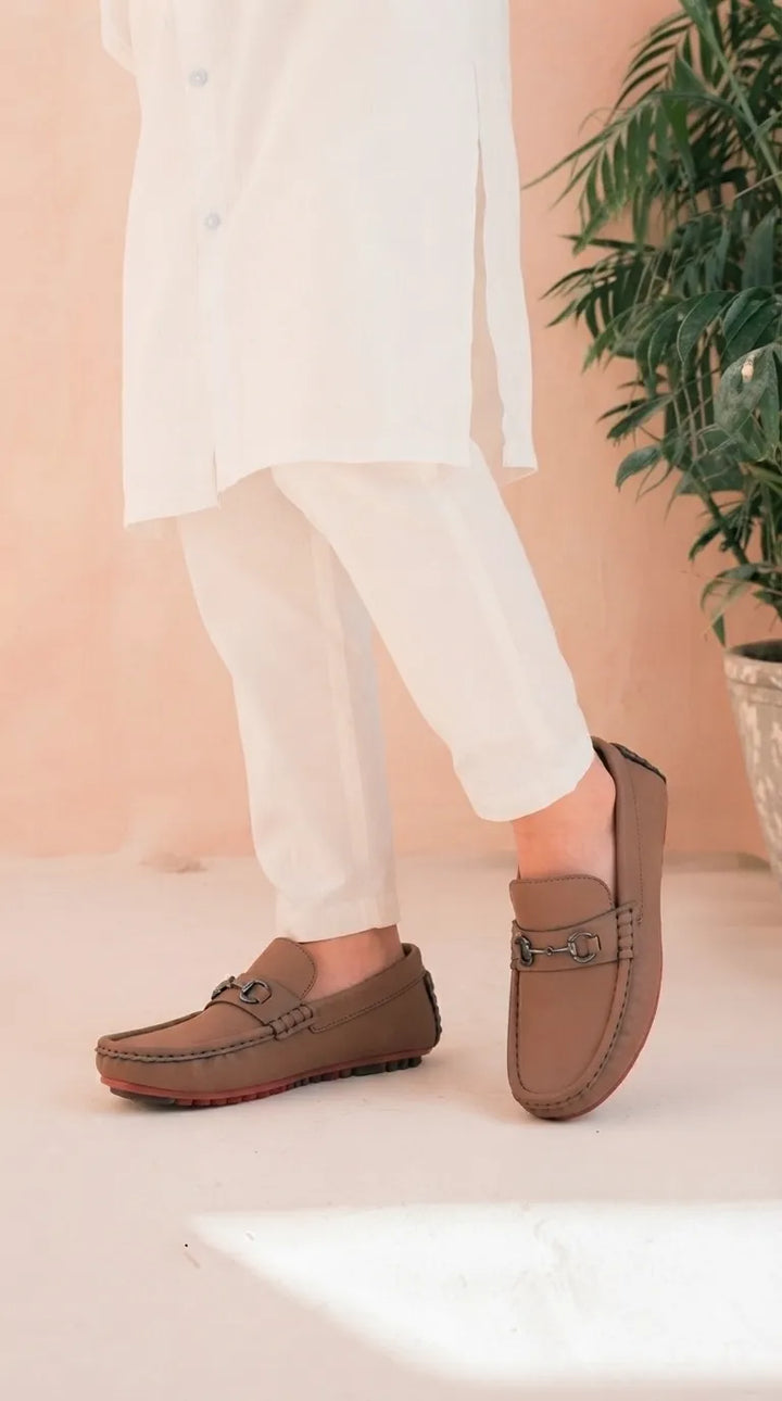 Boys Tan Formal Moccasin KD8512