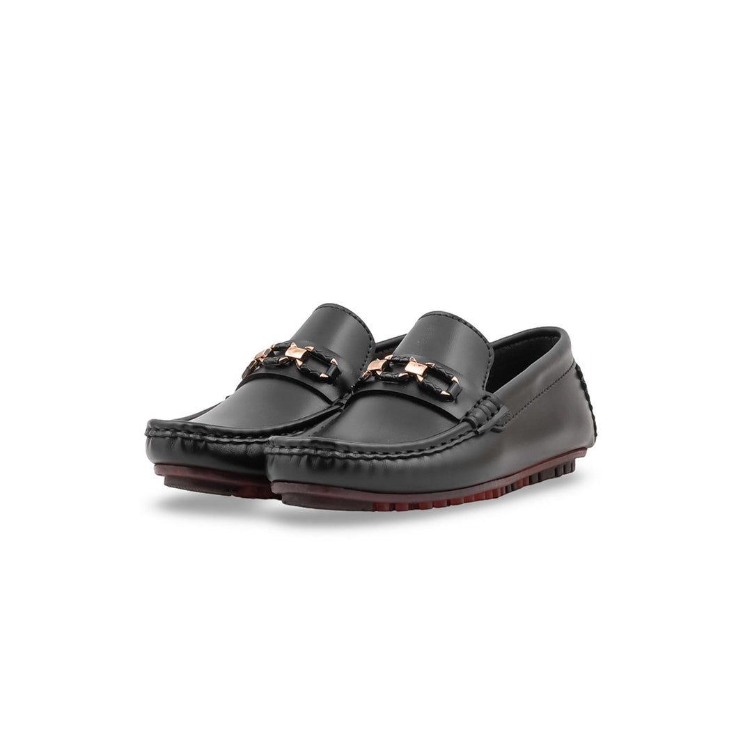 Boys Black Formal Moccasin KD8513