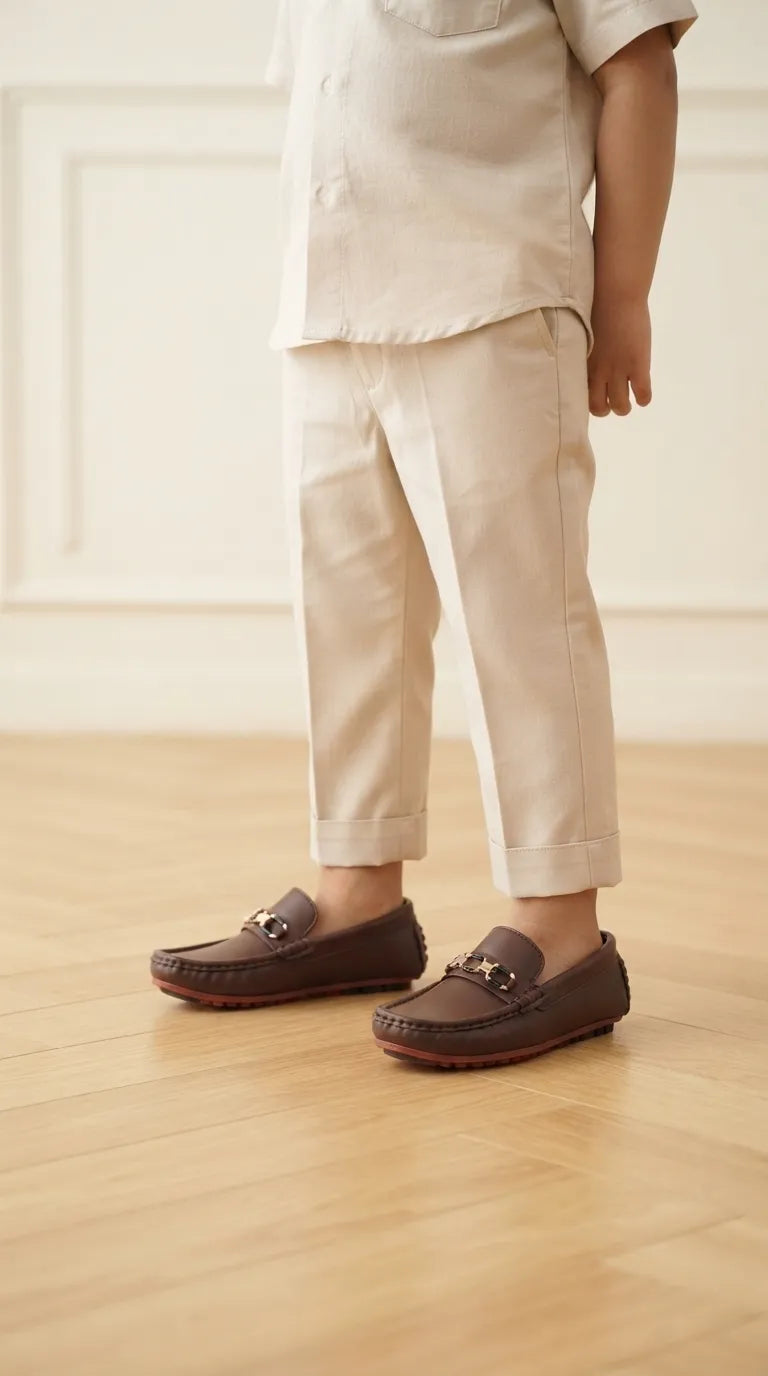 Boys Brown Formal Moccasin KD8513