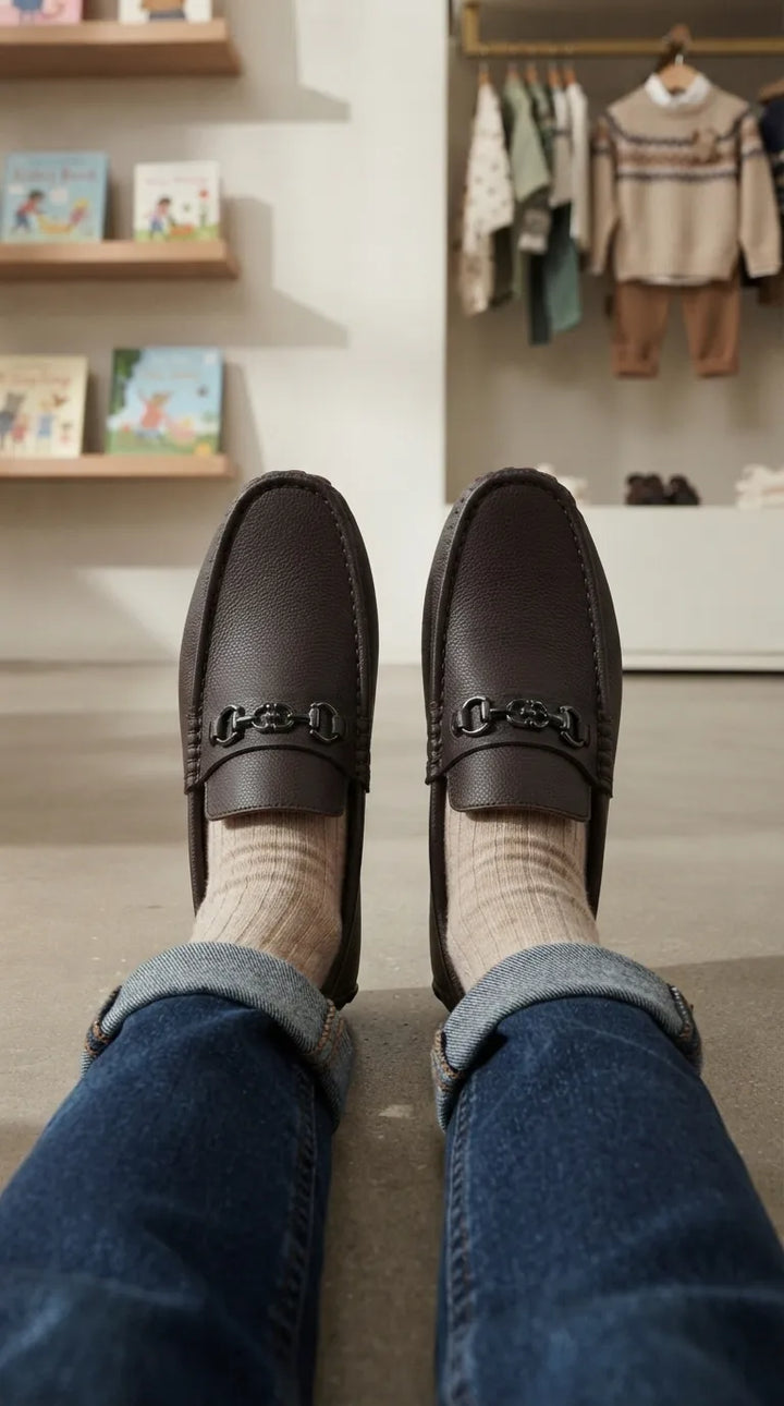 Boys Coffee Formal Moccasin KD8514