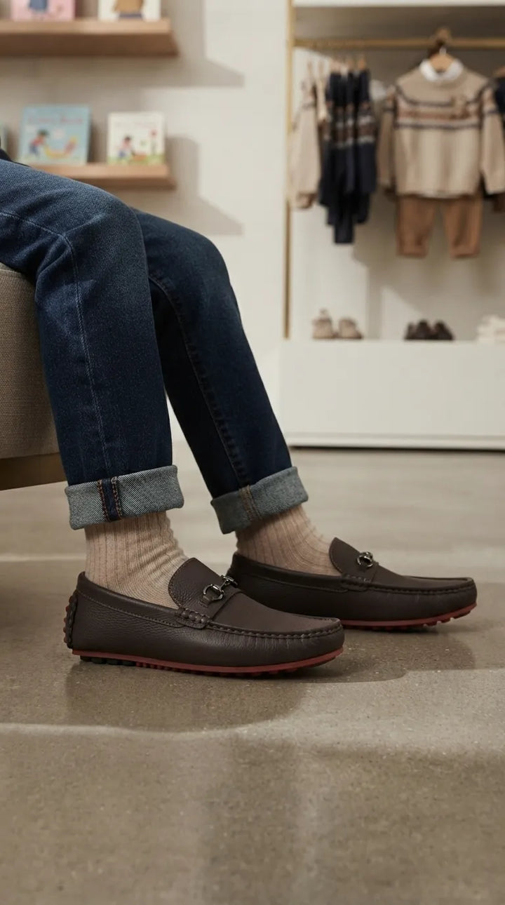 Boys Coffee Formal Moccasin KD8514