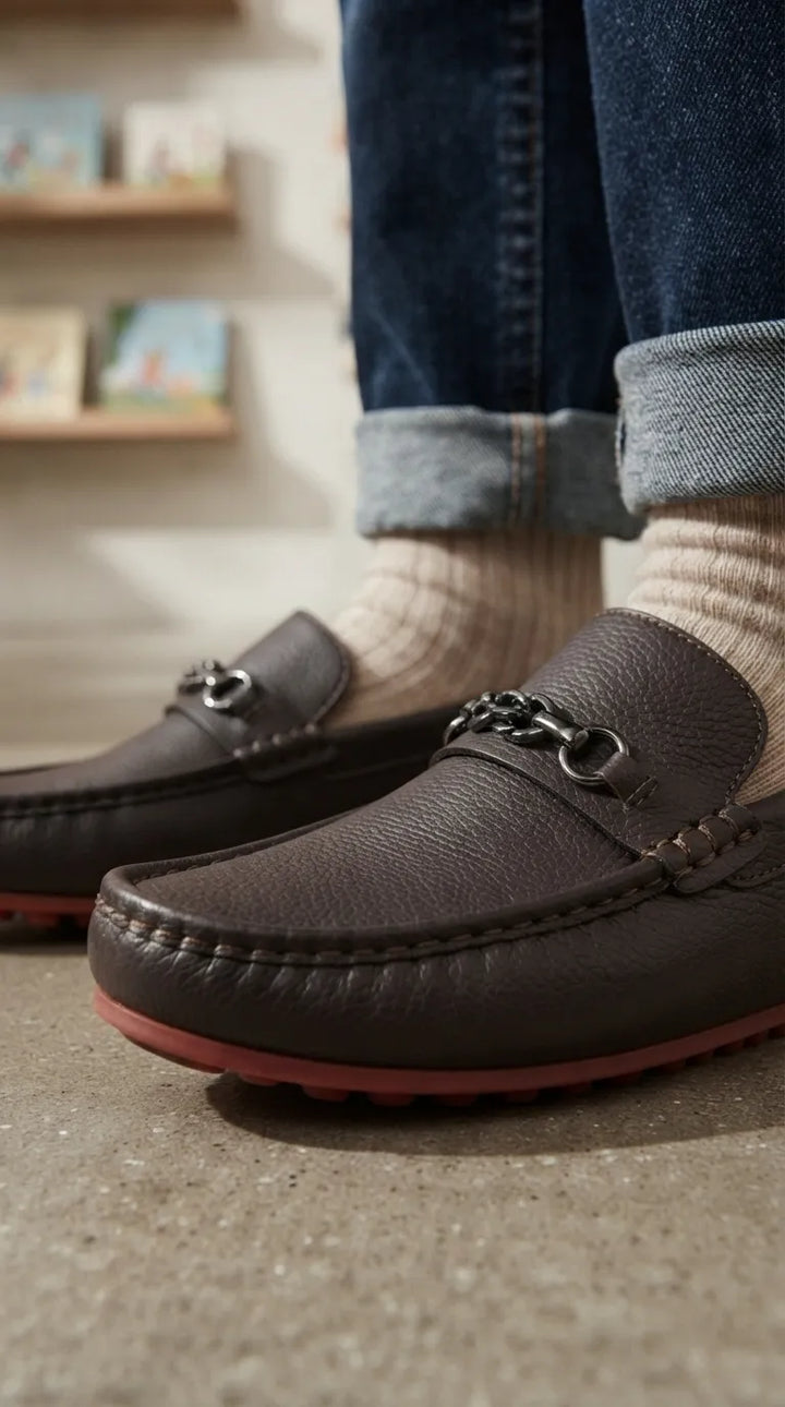 Boys Coffee Formal Moccasin KD8514