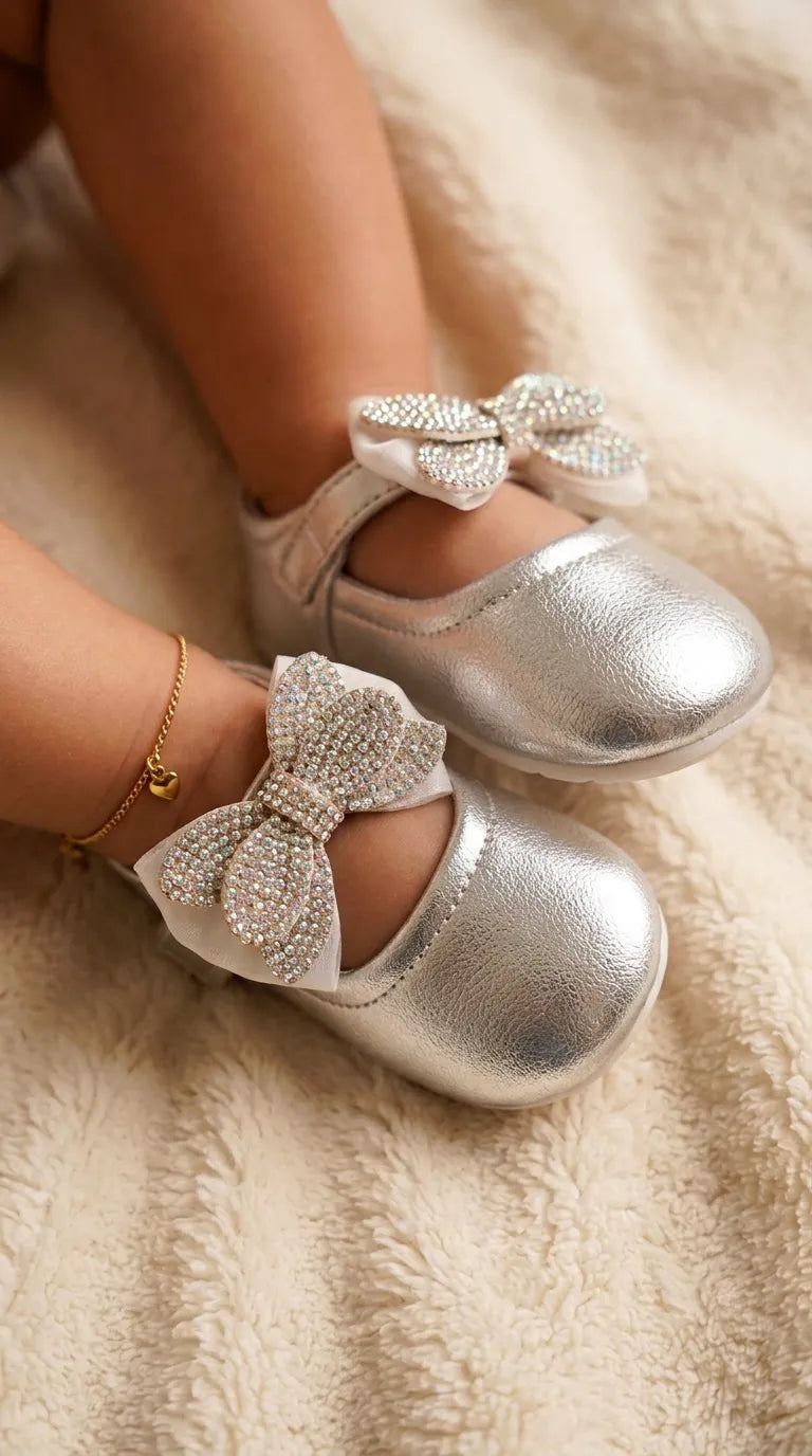 Girls Silver Fancy Pumps KD8543