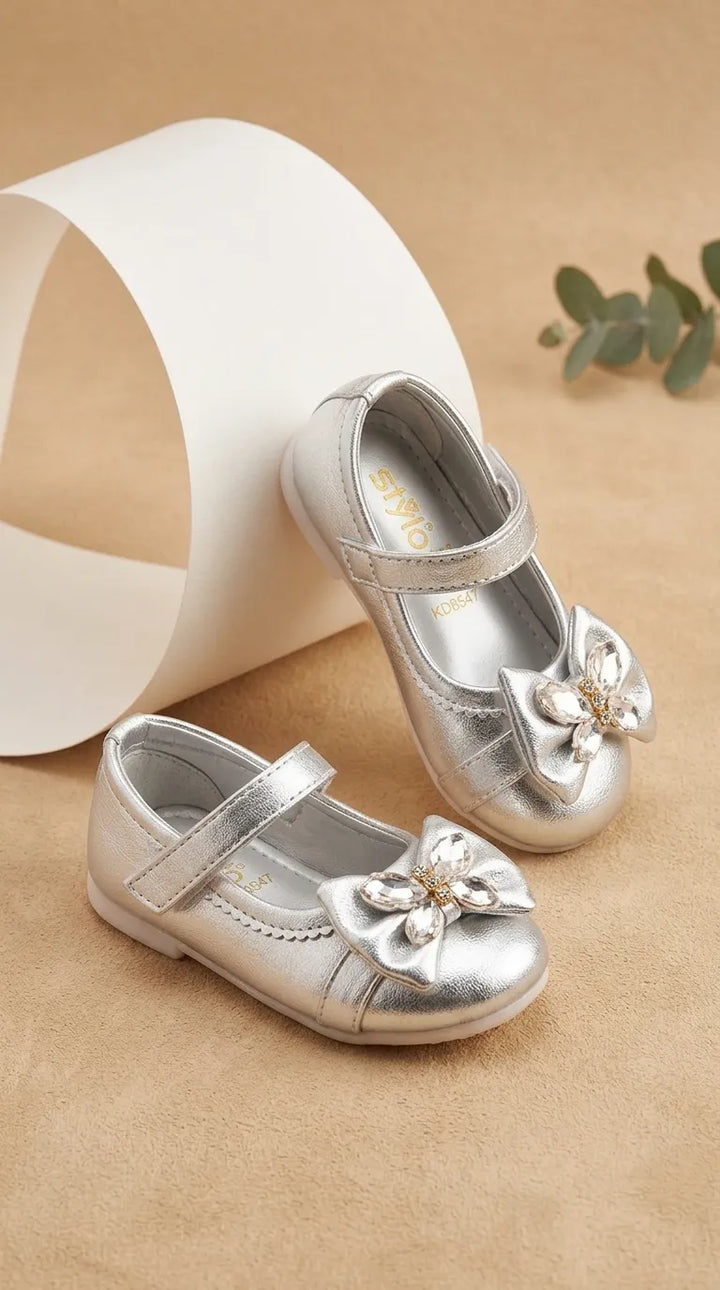 Girls Silver Fancy Pumps KD8547
