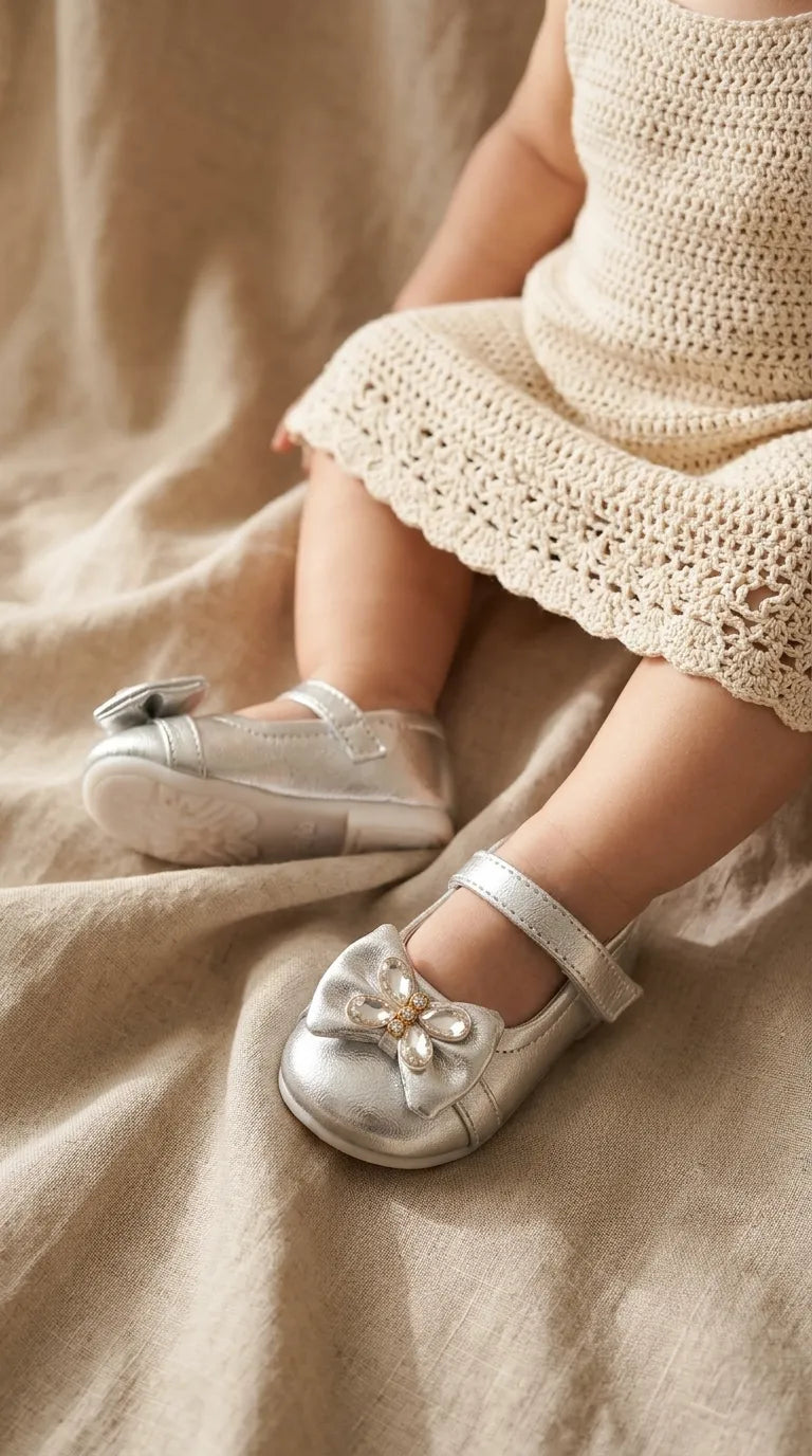 Girls Silver Fancy Pumps KD8547
