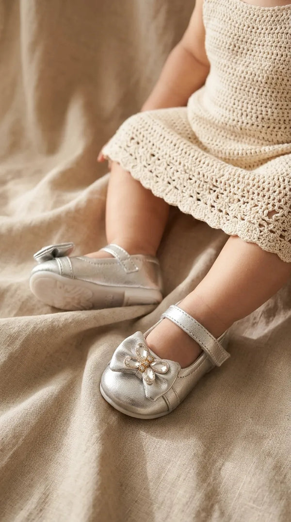 Girls Silver Fancy Pumps KD8547