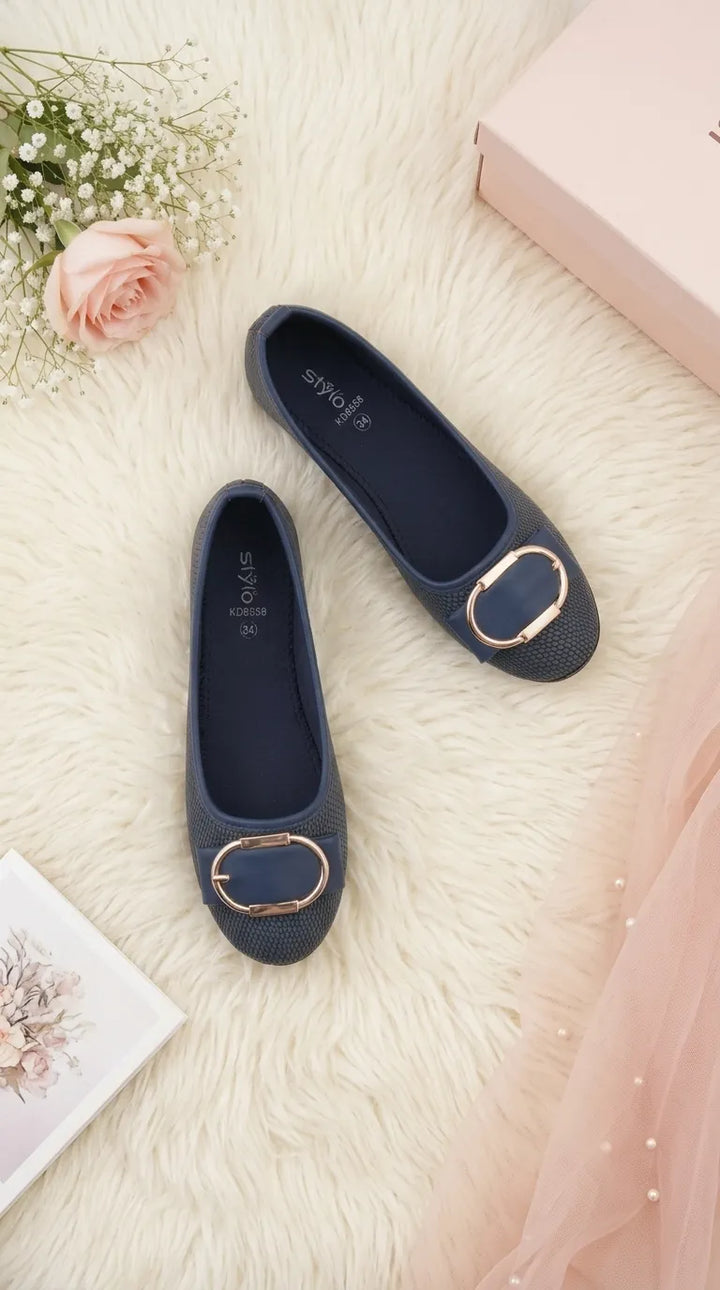 Girls Navy Casual Pumps KD8558