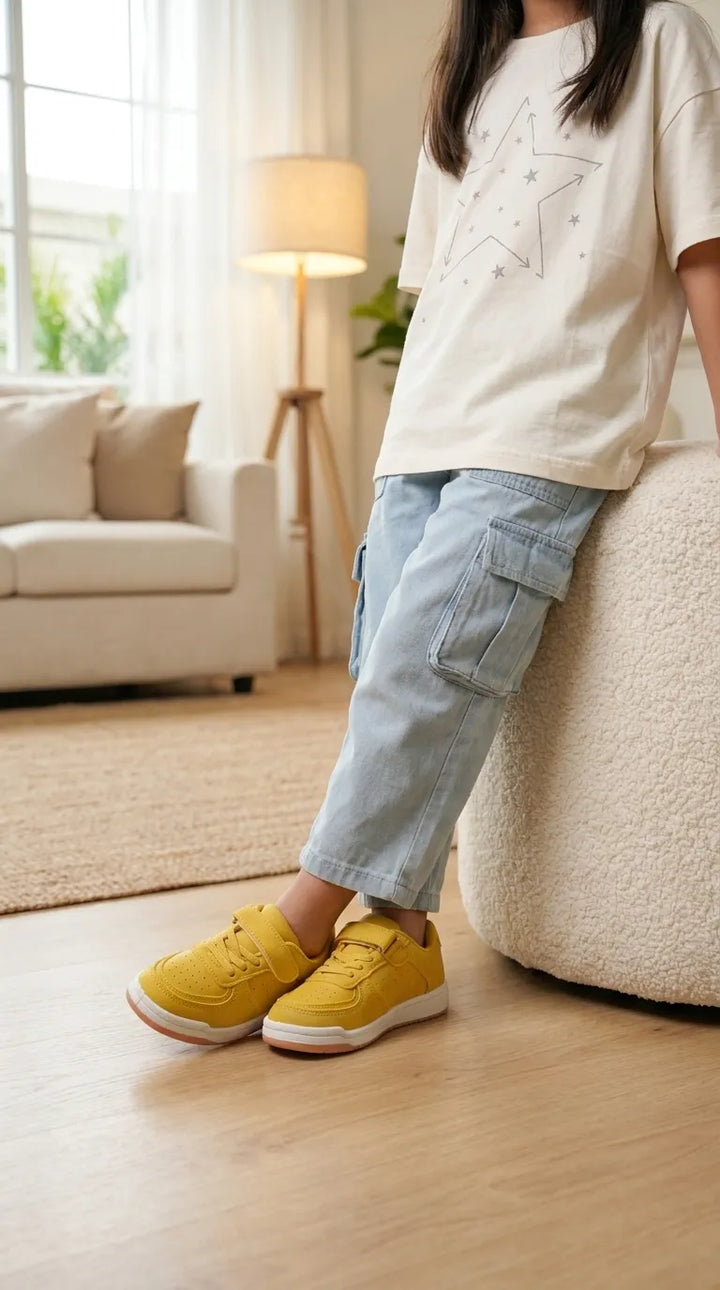 Girls Yellow Casual Jogger KD8607