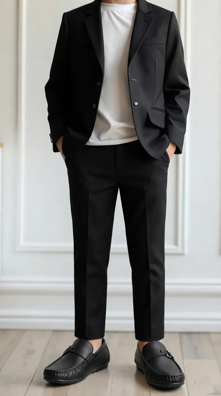 Boys Black Formal Moccasin KD8621