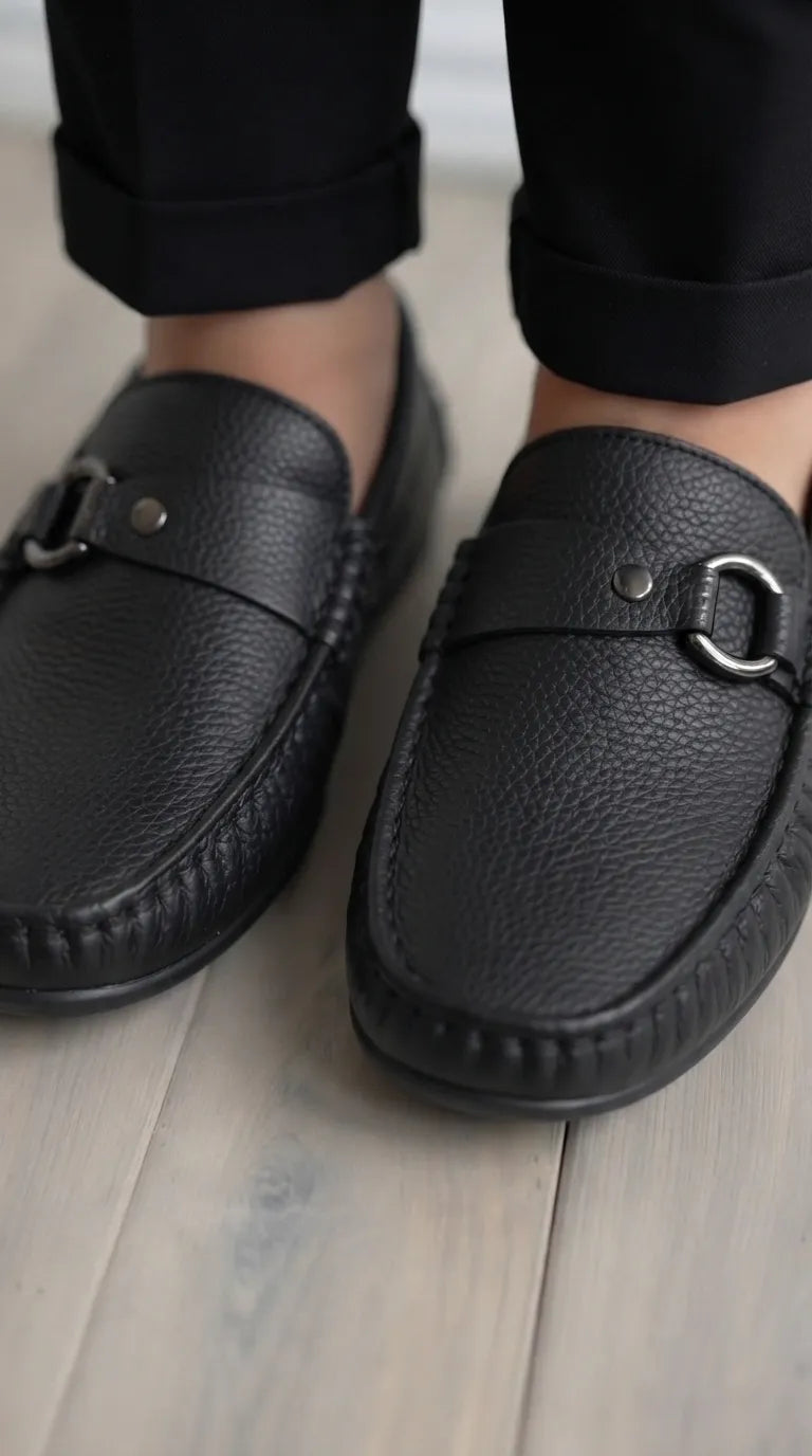 Boys Black Formal Moccasin KD8621