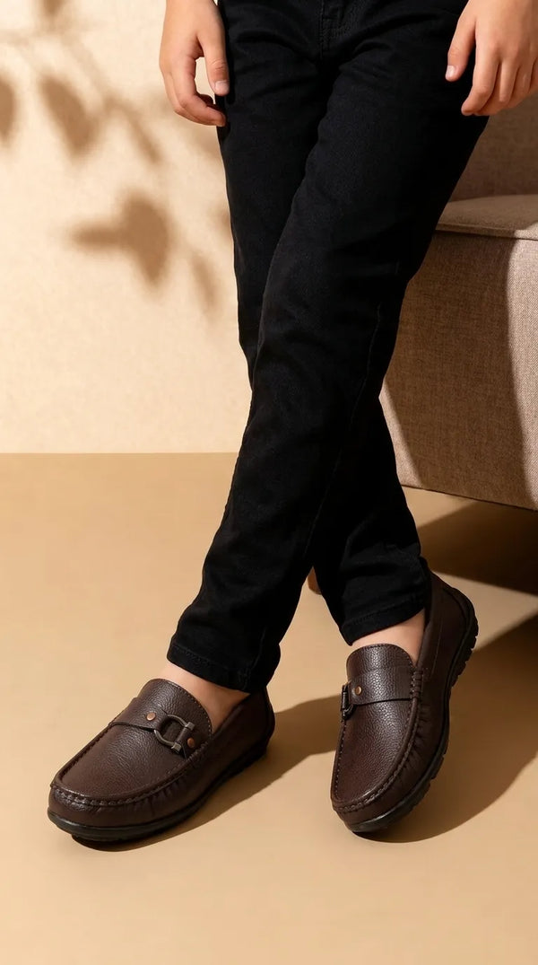 Boys Coffee Formal Moccasin KD8621