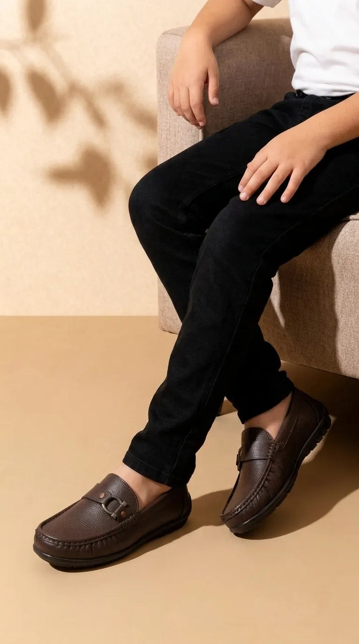 Boys Coffee Formal Moccasin KD8621