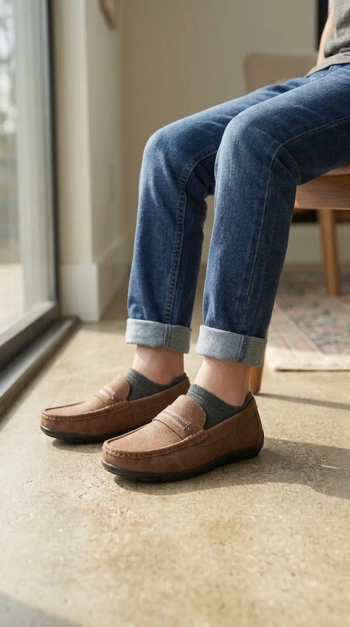 Boys Brown Formal Moccasin KD8626
