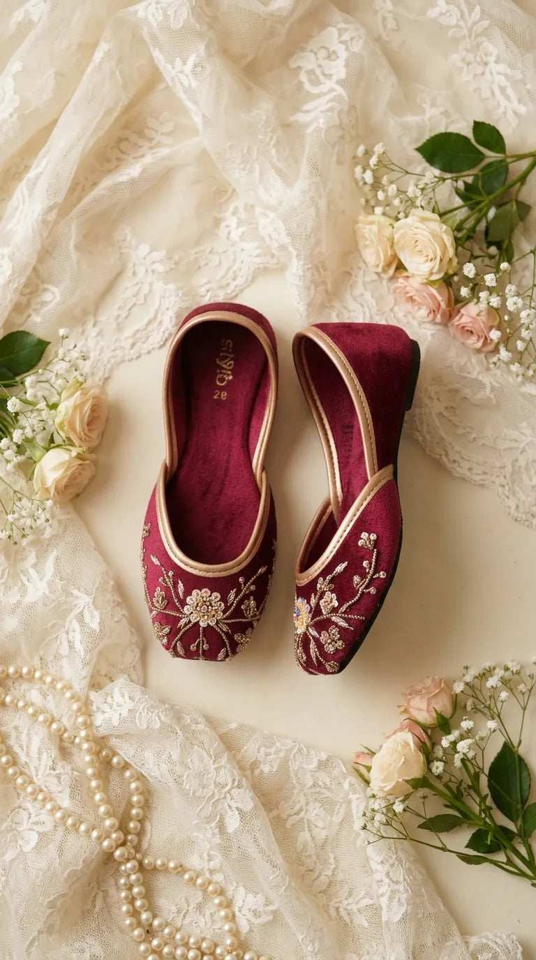 Girls Maroon Fancy Khussa KD8644