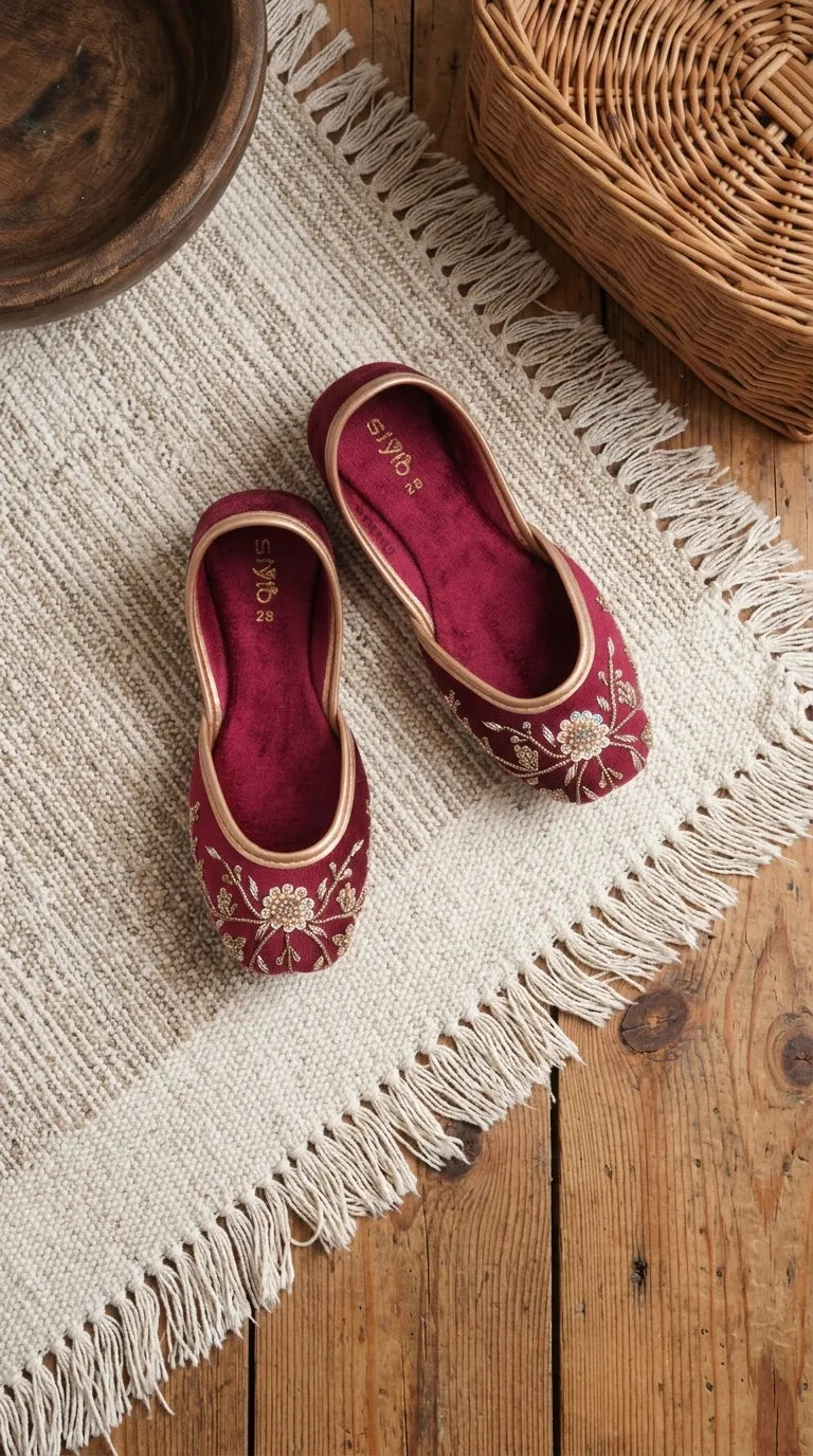 Girls Maroon Fancy Khussa KD8644
