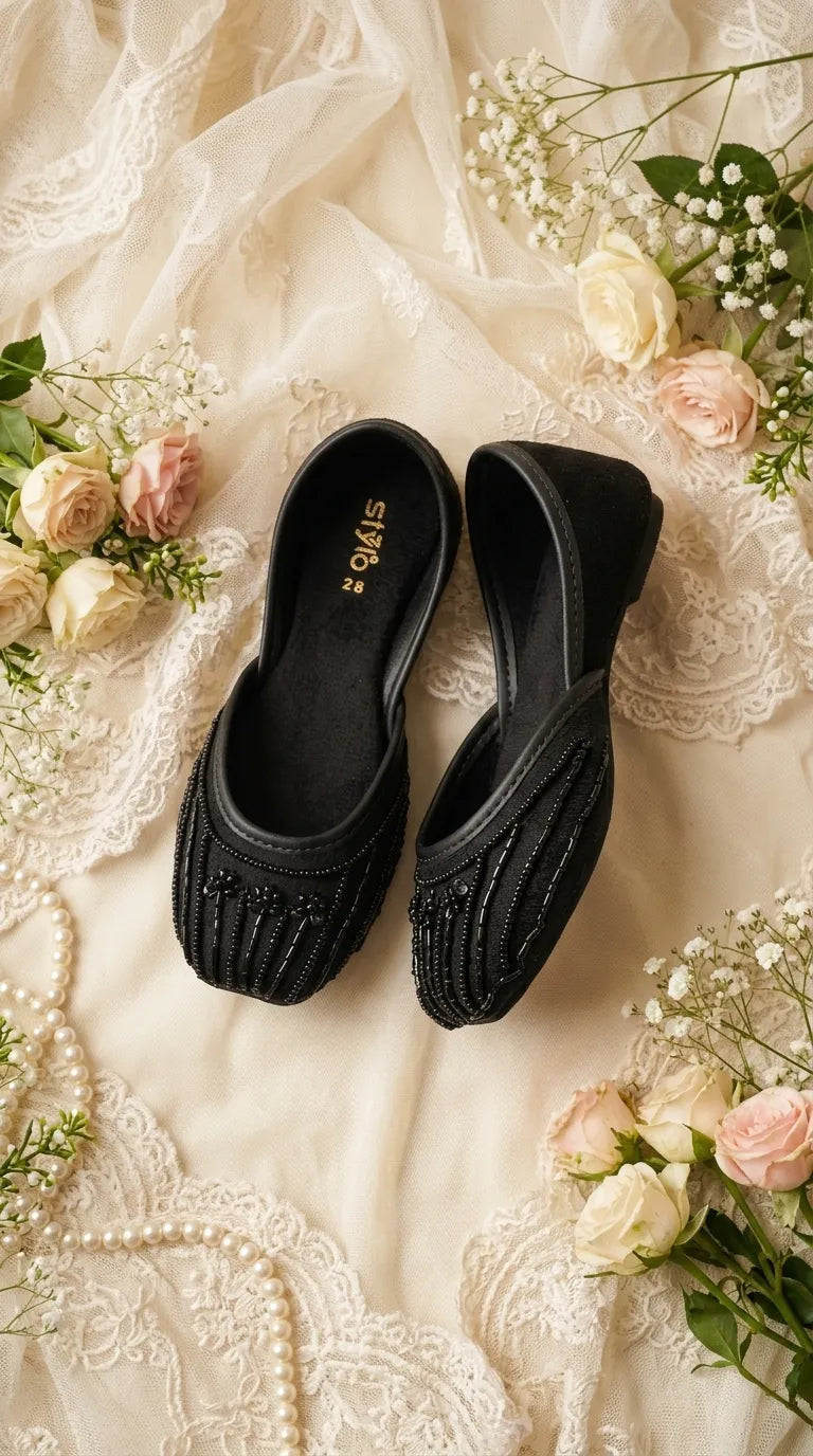Girls Black Fancy Khussa KD8646