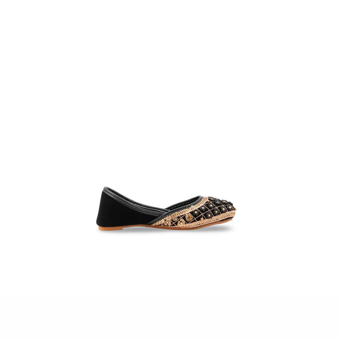 Girls Black Fancy Khussa KD8700