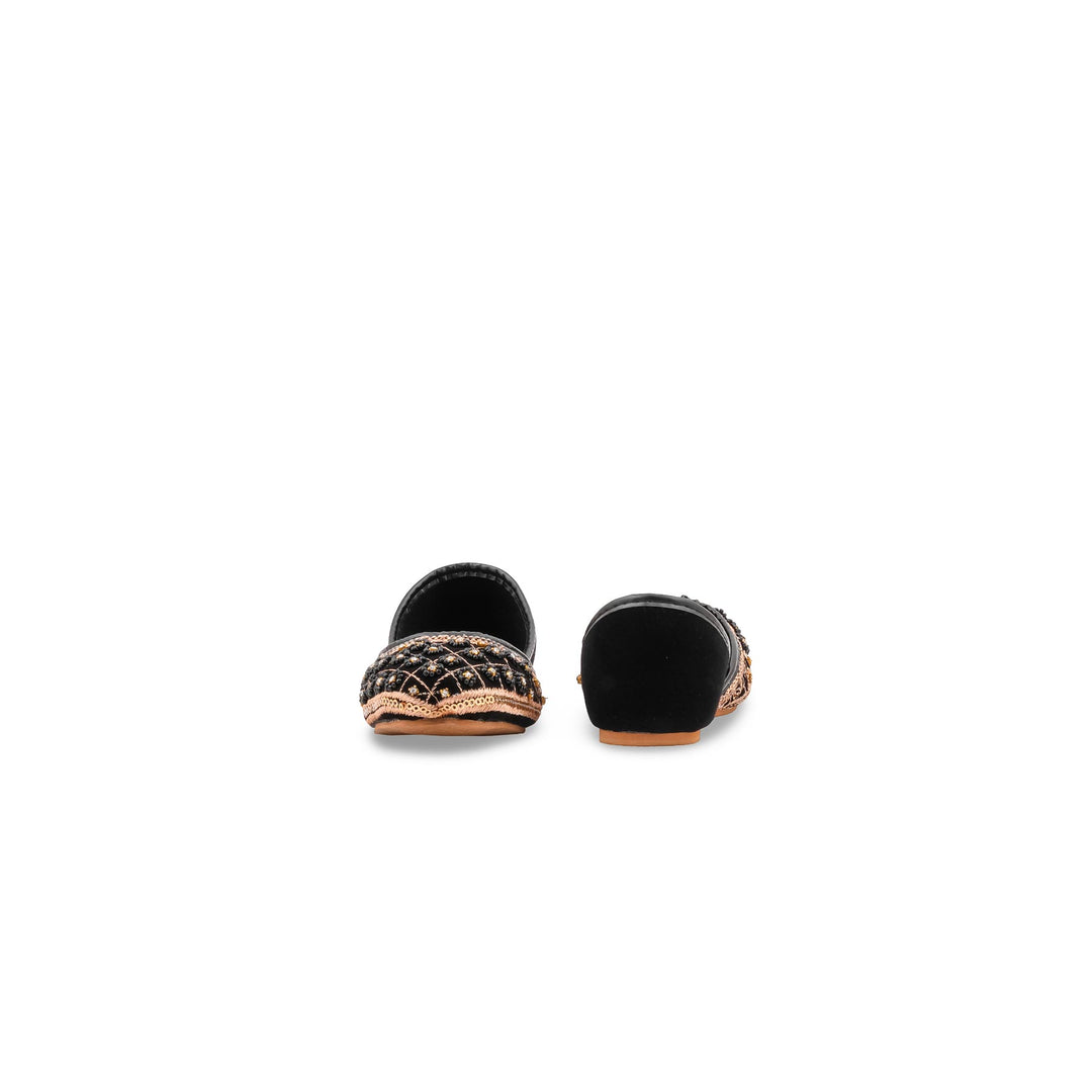 Girls Black Fancy Khussa KD8700