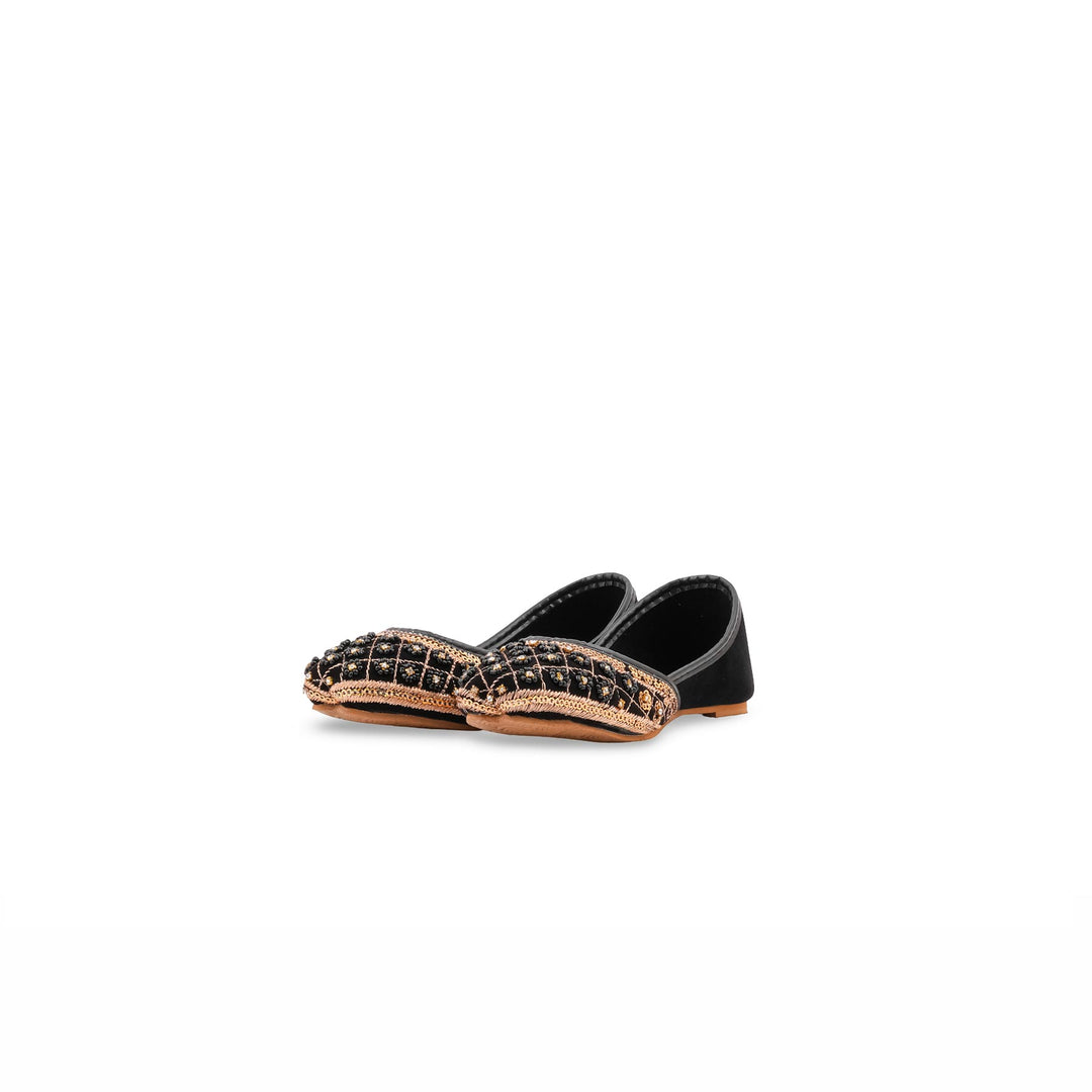 Girls Black Fancy Khussa KD8700