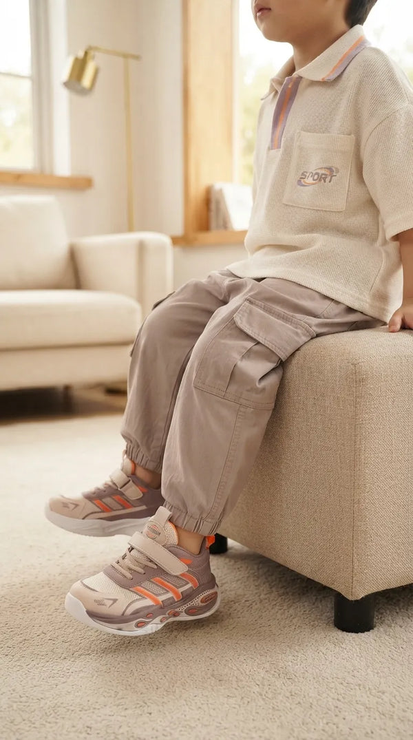 Boys Beige Casual Jogger KD8717