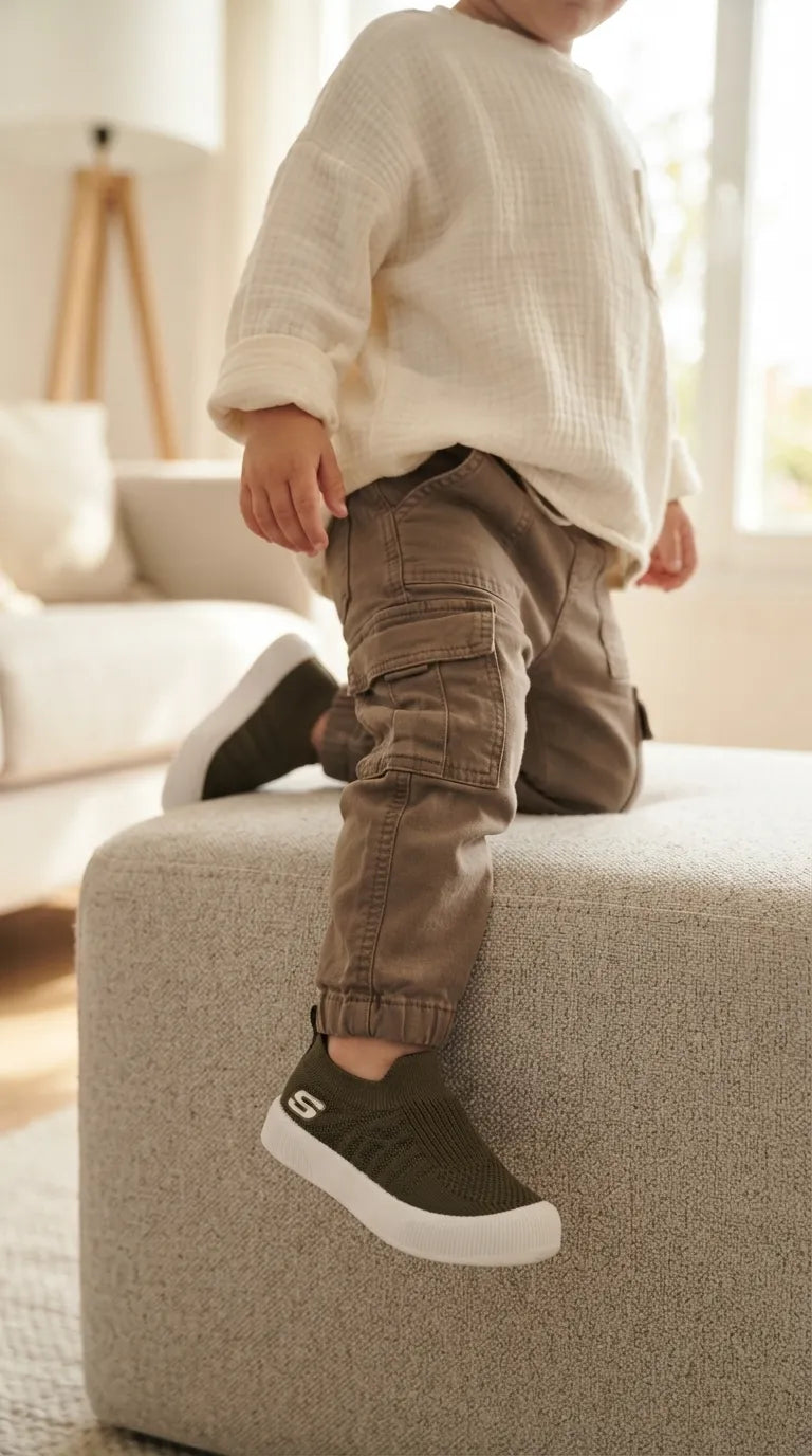 Boys Olive Casual Canvas KD8738