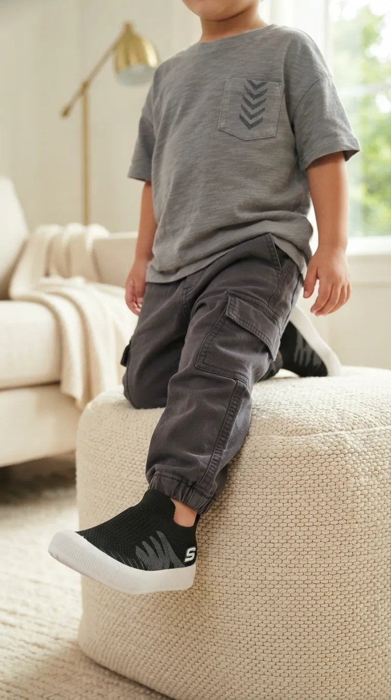 Boys Black Casual Jogger KD8739