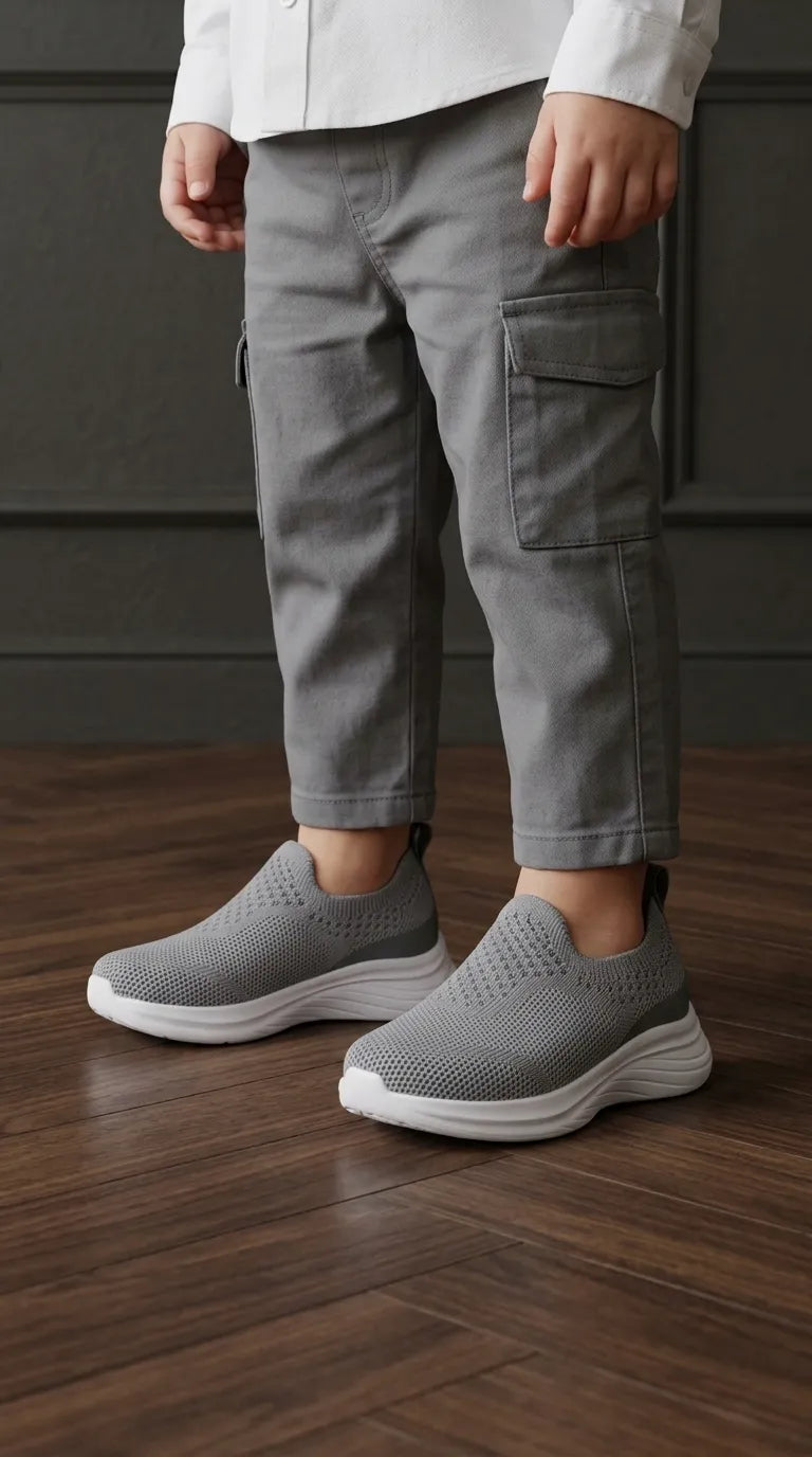 Boys Grey Casual Canvas KD8744