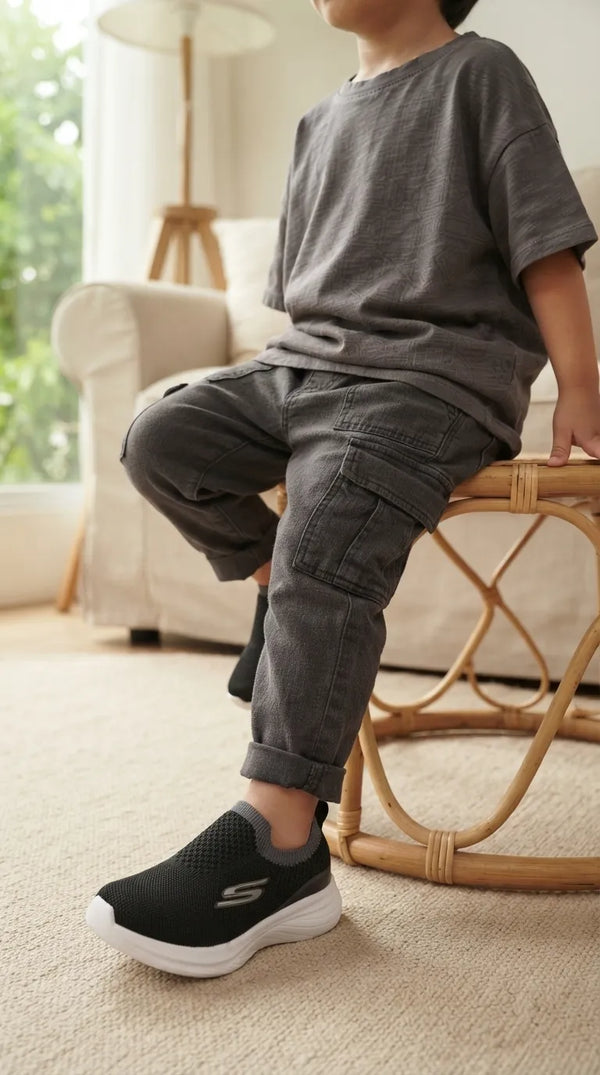 Boys Black Casual Jogger KD8745