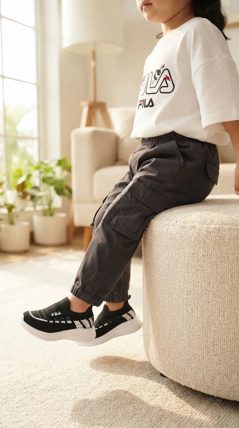 Girls Black Casual Jogger KD8748