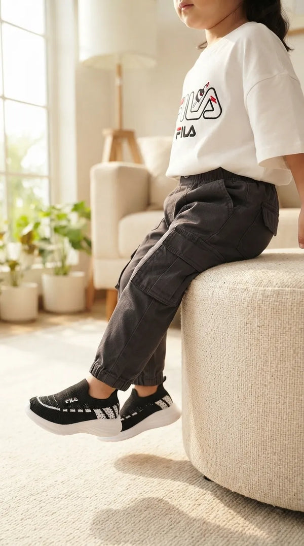 Girls Black Casual Jogger KD8748
