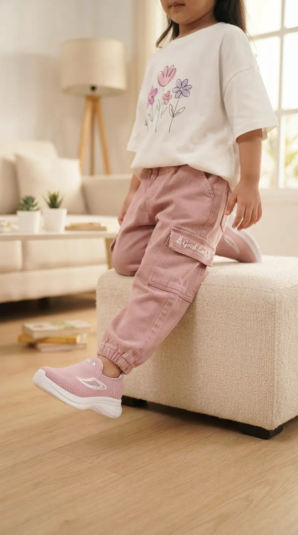 Girls Pink Casual Jogger KD8751