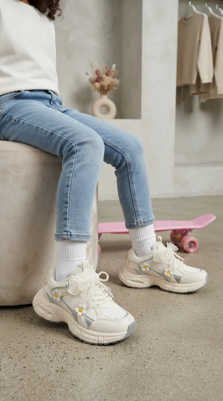 Girls White Casual Jogger KD8771