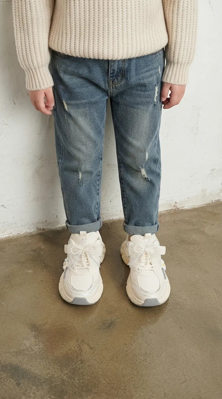 Girls White Casual Jogger KD8772