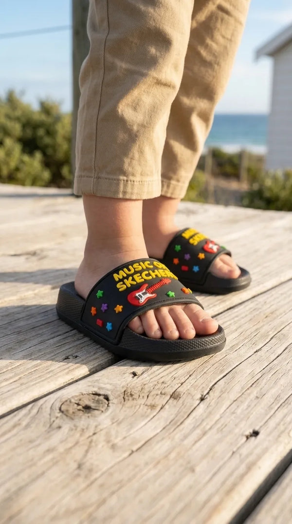 Boys Black Casual Flip Flop KD8775