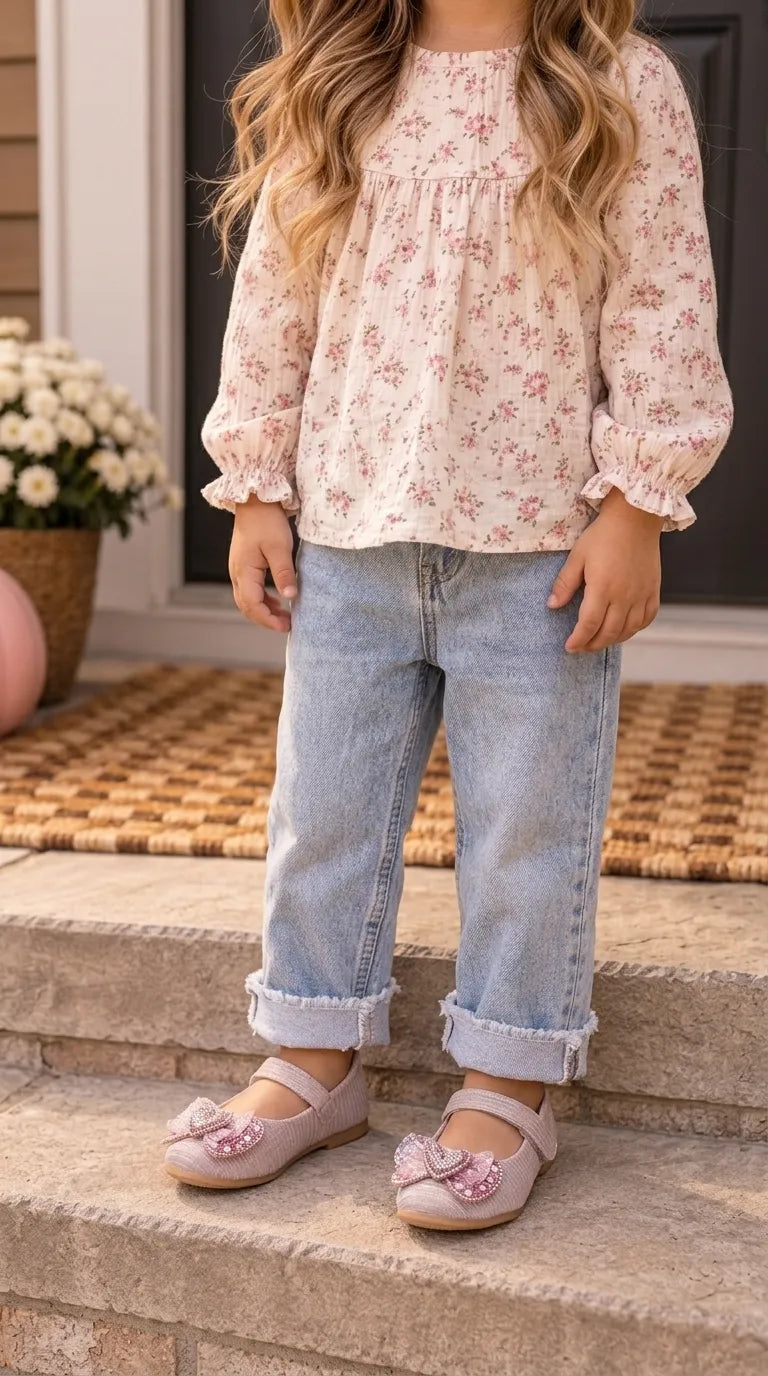 Girls Pink Fancy Pumps KD8814