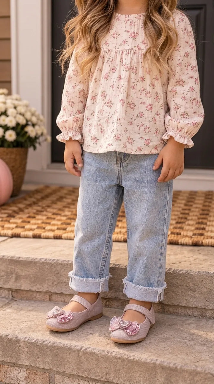 Girls Pink Fancy Pumps KD8814