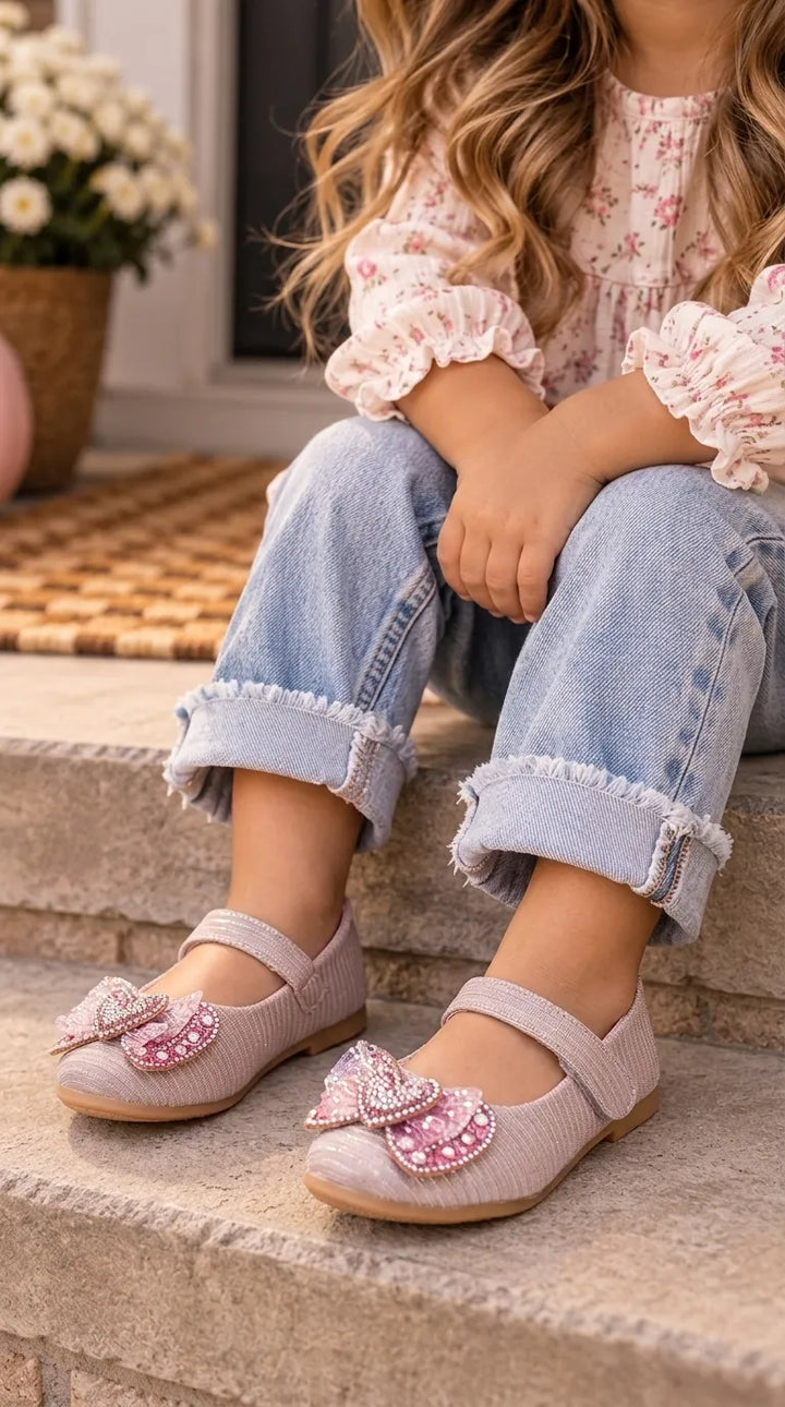 Girls Pink Fancy Pumps KD8814